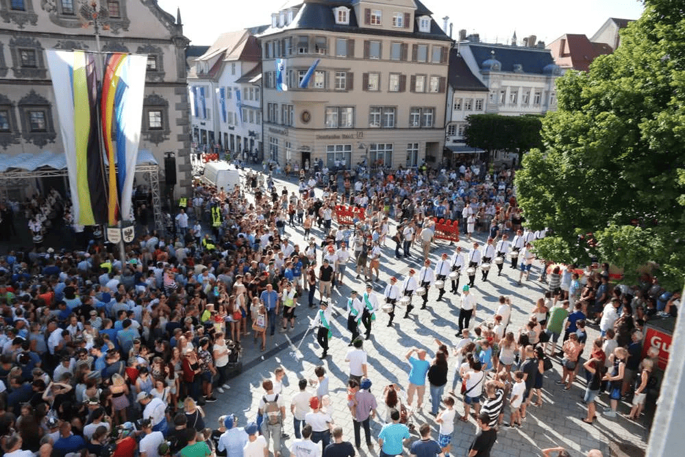 Trommlerkorps der Ravensburger Gymnasien 2015 – Marienplatz Ravensburg Rutenfest